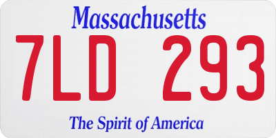 MA license plate 7LD293