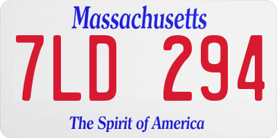 MA license plate 7LD294