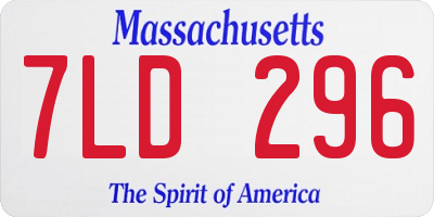 MA license plate 7LD296