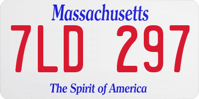 MA license plate 7LD297