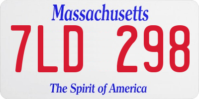 MA license plate 7LD298