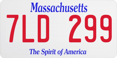 MA license plate 7LD299