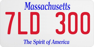 MA license plate 7LD300