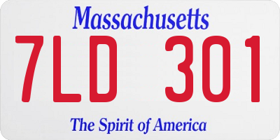 MA license plate 7LD301