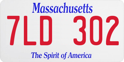 MA license plate 7LD302