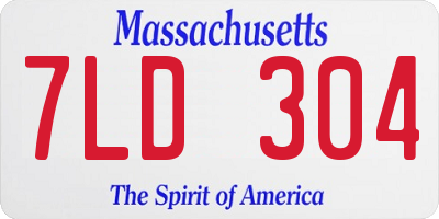 MA license plate 7LD304