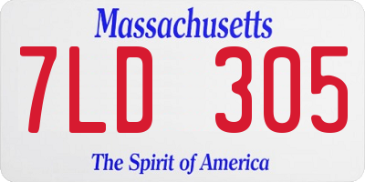 MA license plate 7LD305
