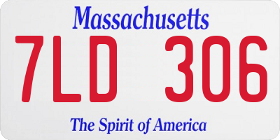 MA license plate 7LD306