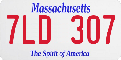 MA license plate 7LD307