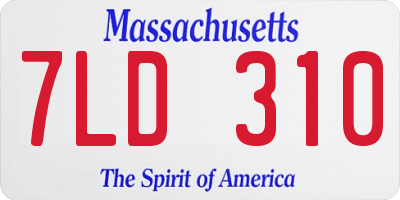 MA license plate 7LD310