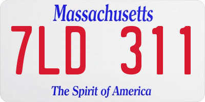 MA license plate 7LD311
