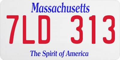 MA license plate 7LD313