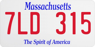 MA license plate 7LD315