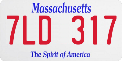 MA license plate 7LD317