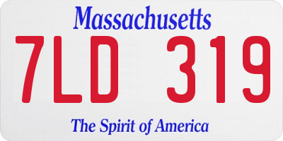MA license plate 7LD319