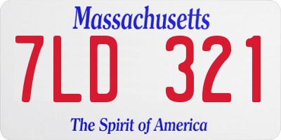 MA license plate 7LD321