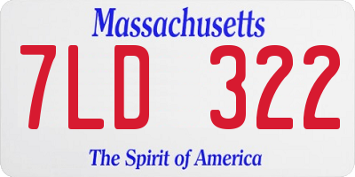 MA license plate 7LD322