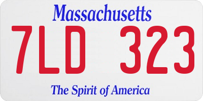 MA license plate 7LD323