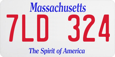 MA license plate 7LD324