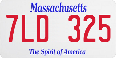 MA license plate 7LD325
