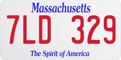 MA license plate 7LD329