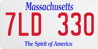 MA license plate 7LD330