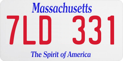 MA license plate 7LD331