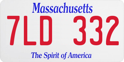 MA license plate 7LD332