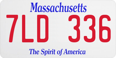 MA license plate 7LD336