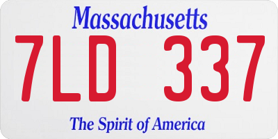 MA license plate 7LD337