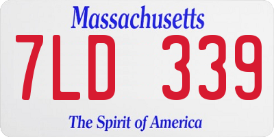 MA license plate 7LD339