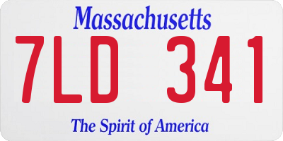 MA license plate 7LD341