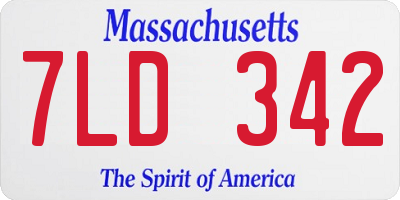 MA license plate 7LD342
