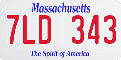 MA license plate 7LD343