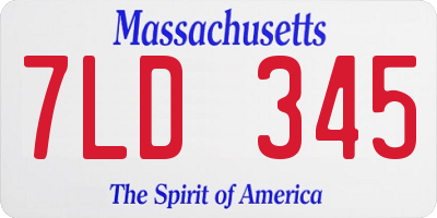 MA license plate 7LD345