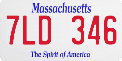 MA license plate 7LD346