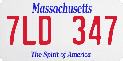 MA license plate 7LD347