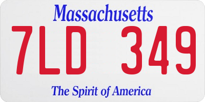MA license plate 7LD349