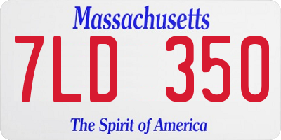MA license plate 7LD350