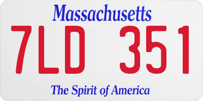 MA license plate 7LD351