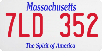 MA license plate 7LD352