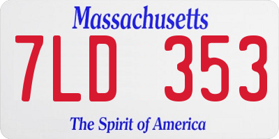 MA license plate 7LD353