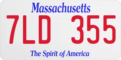 MA license plate 7LD355