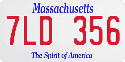 MA license plate 7LD356