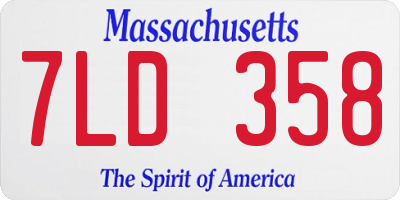 MA license plate 7LD358