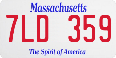 MA license plate 7LD359