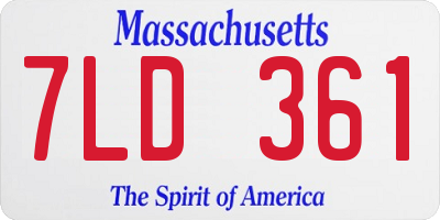 MA license plate 7LD361