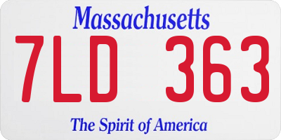 MA license plate 7LD363