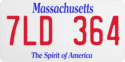 MA license plate 7LD364