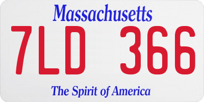 MA license plate 7LD366